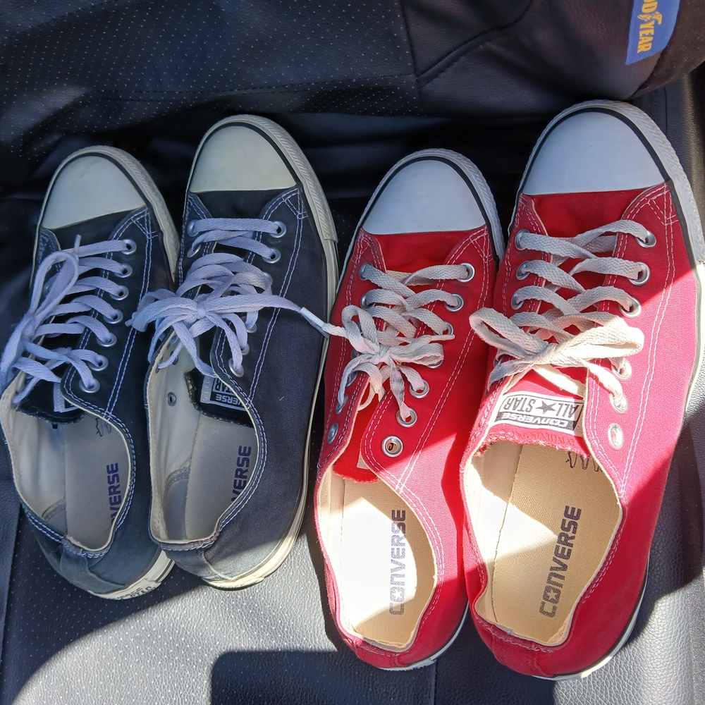 Converse Chuck Taylor Sneakers - Red and Gray